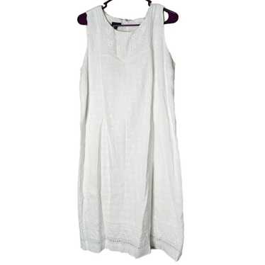 Talbots Shift Dress Plus Size 14 Classic White Ey… - image 1