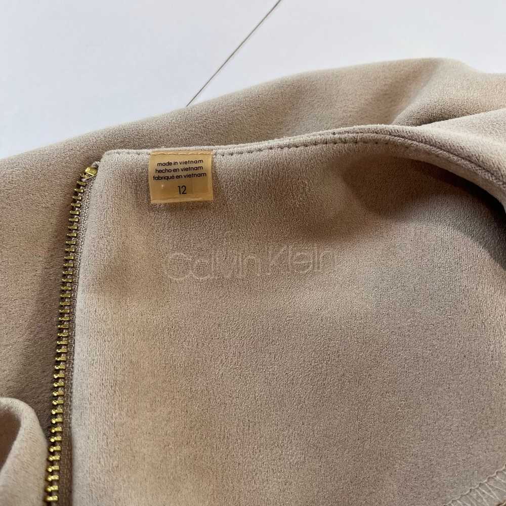 Calvin Klein Camel Beige Faux Suede Tulip Sleeve … - image 10