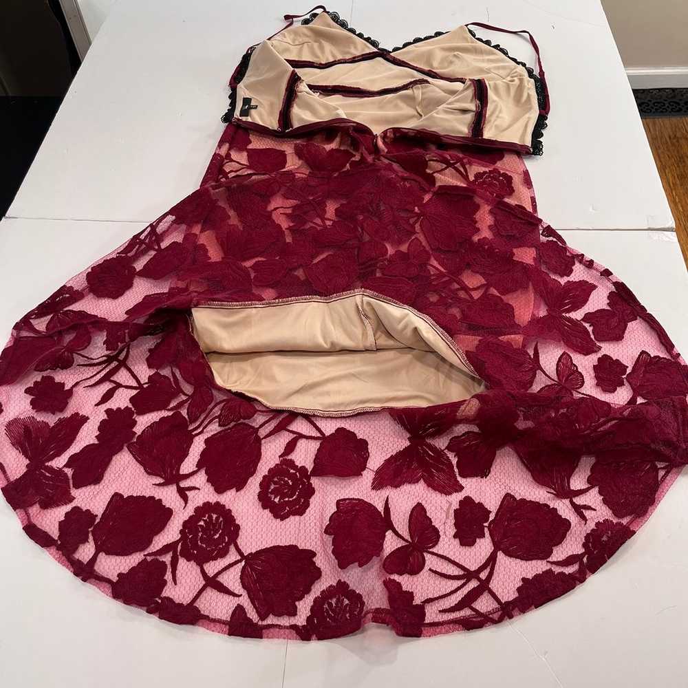 Lulus Alluring Dream Burgundy Floral Mesh Lace Tr… - image 7