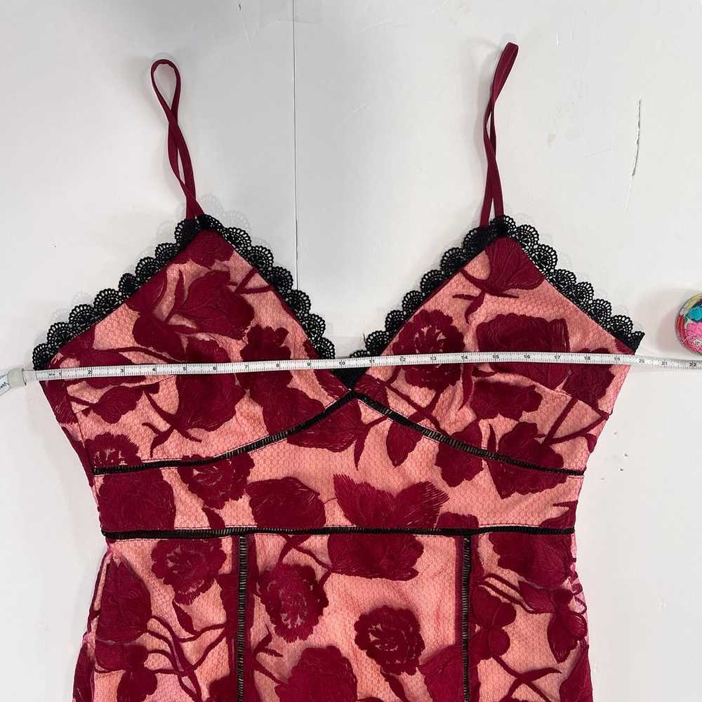 Lulus Alluring Dream Burgundy Floral Mesh Lace Tr… - image 8