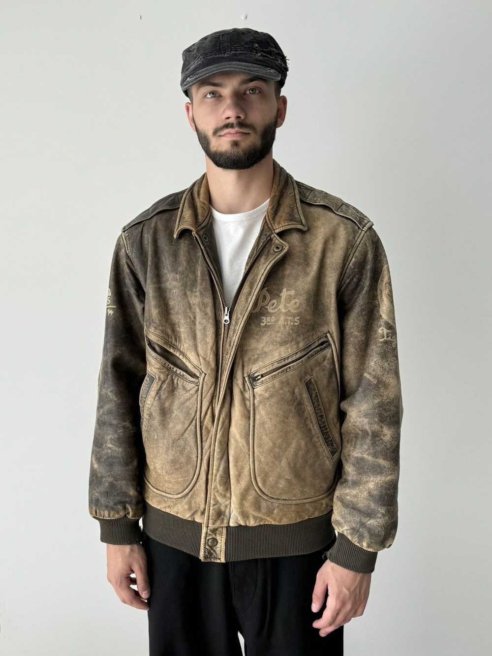 Chevignon × Leather Jacket × Vintage Vintage 90s … - image 2