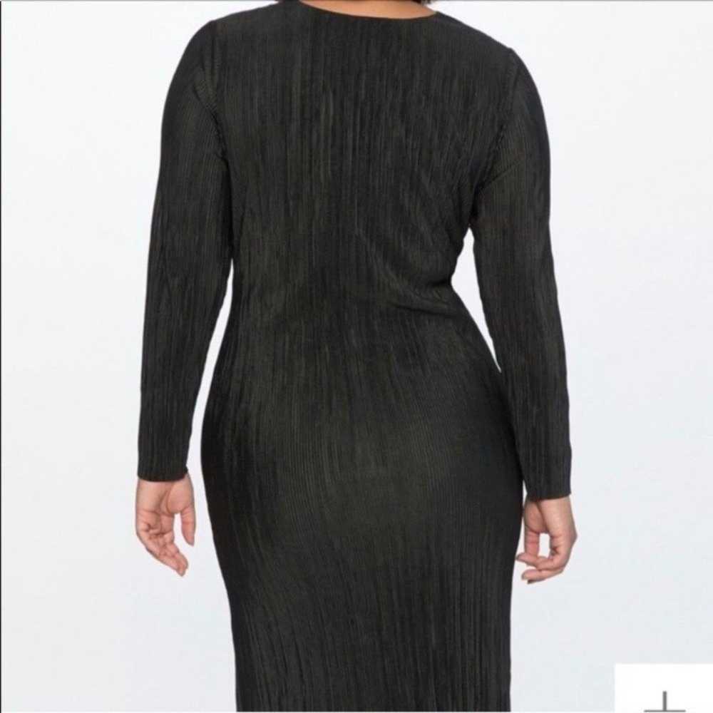 Eloquii Knot Front Accordian Long Sleeve Midi Dre… - image 2