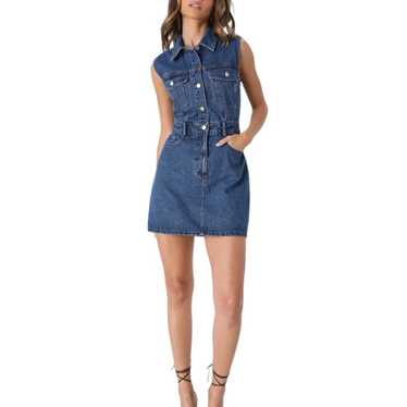 Lulus Ready to Charm Medium Wash Denim Mini Dress - image 1