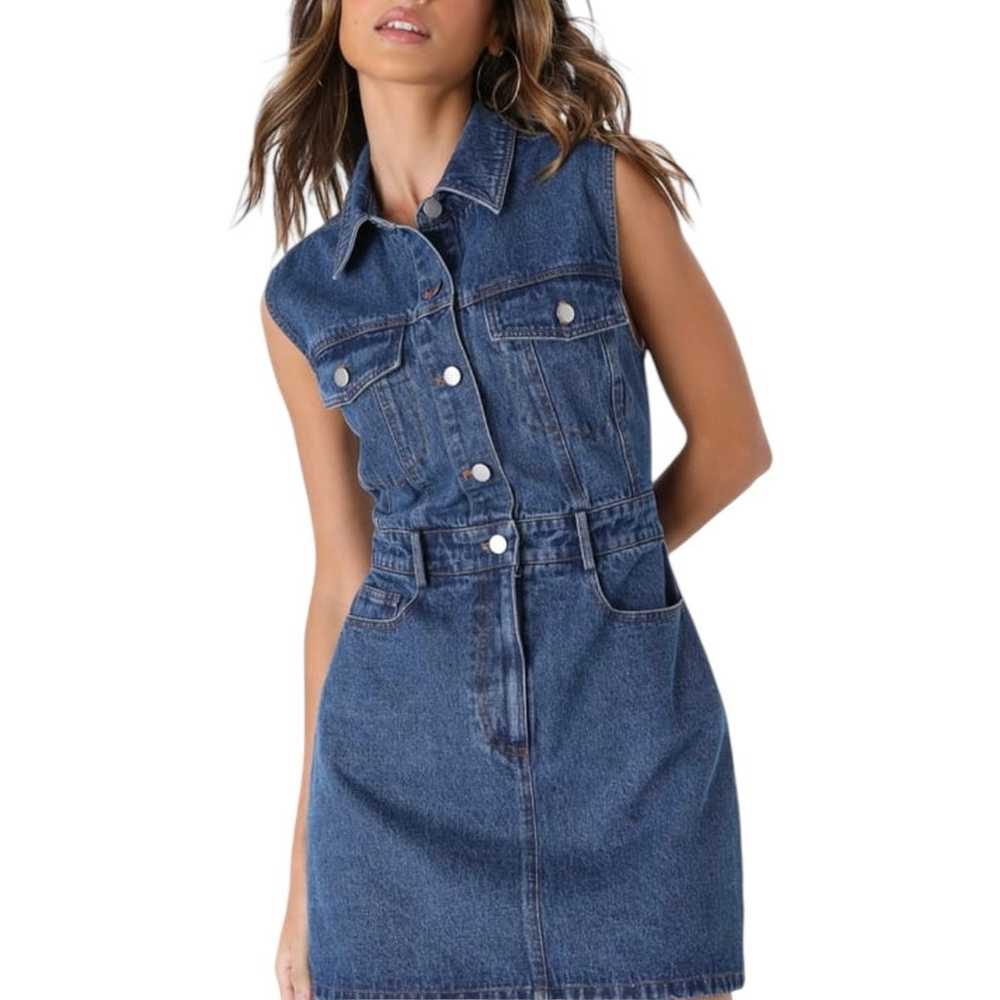 Lulus Ready to Charm Medium Wash Denim Mini Dress - image 2