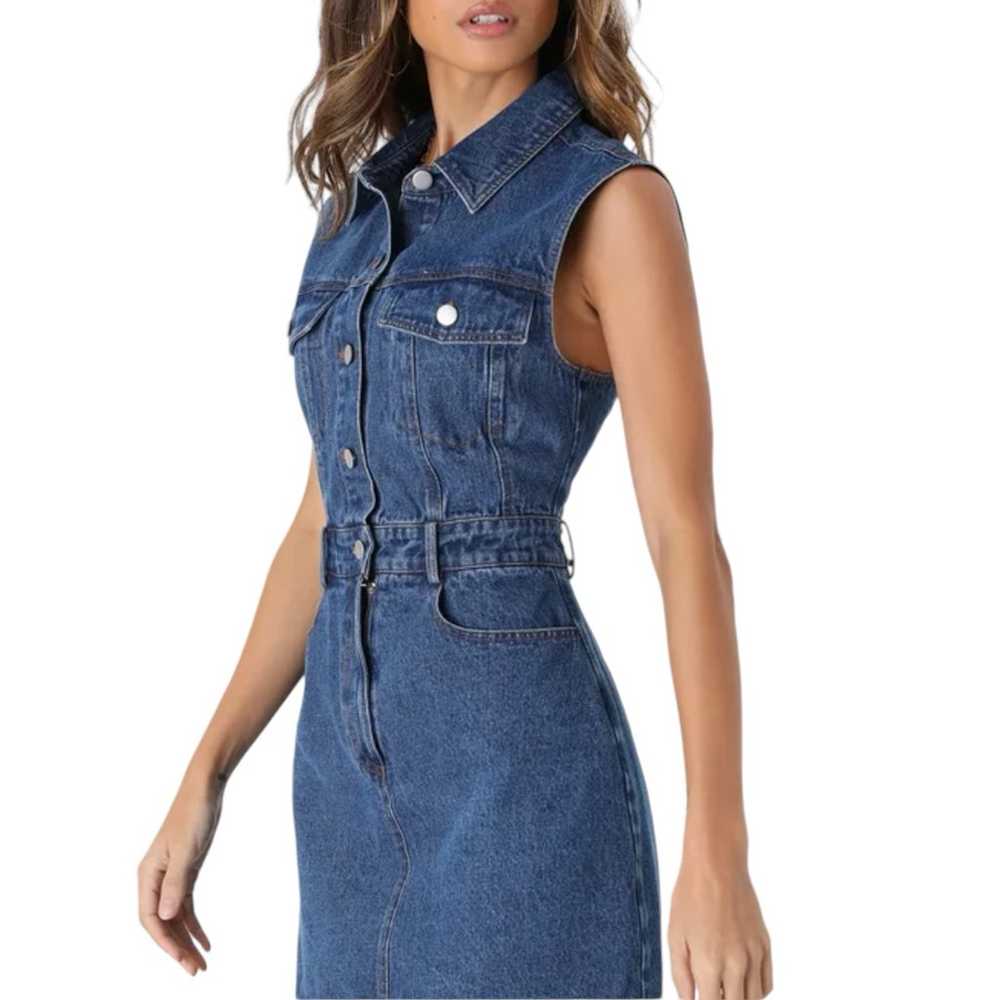 Lulus Ready to Charm Medium Wash Denim Mini Dress - image 3