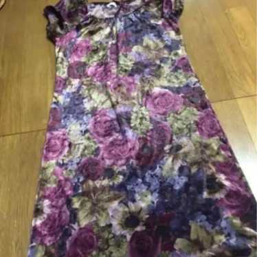 Restrose Floral Short Sleeve Knee-Length Dress - image 1