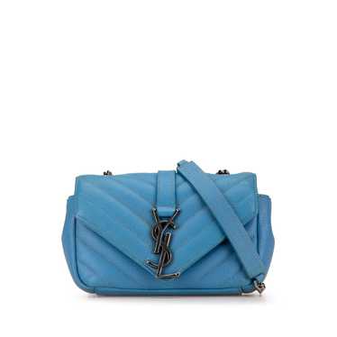 Blue Saint Laurent Baby Grained Calfskin Monogram 