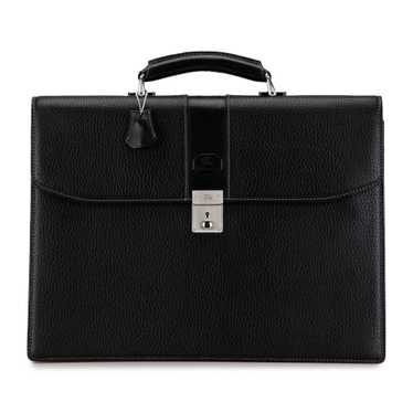 Black Burberry Leather Business Bag