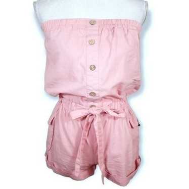 POETRY CLOTHING PINK STRAPLESS ROMPER SZ.L EUC