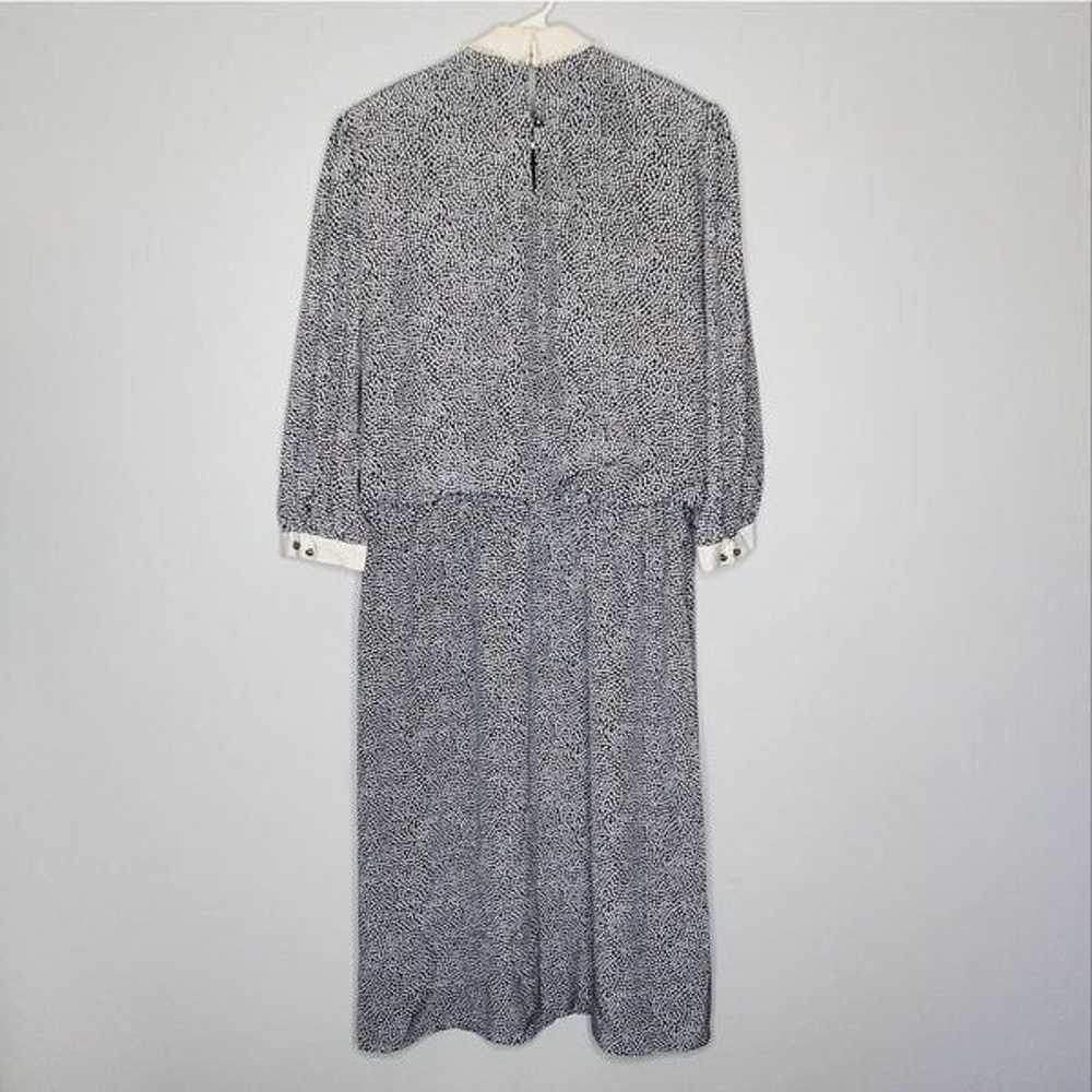 Liz Robert's 14 Vintage Long Sleeve Dress Blue Na… - image 2