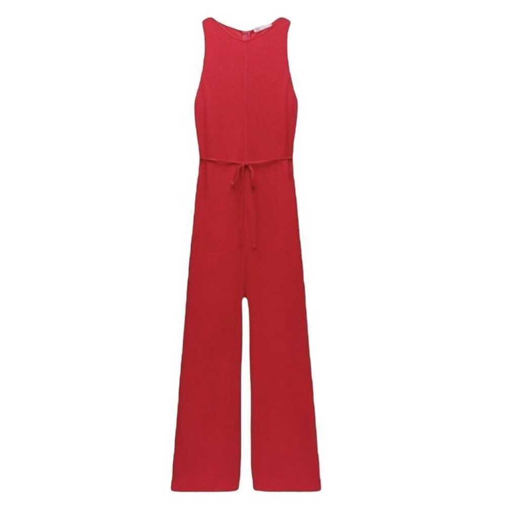 Zara Hot Pink Ribbed Sleeveless Jumpsuit Size Lar… - image 2