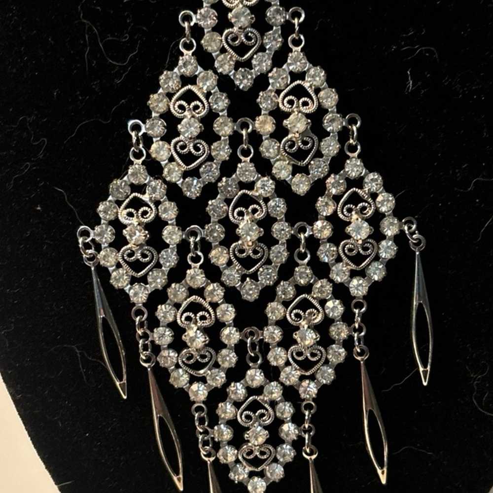 Necklace silver rhinestone ELEGANT!!! - image 2