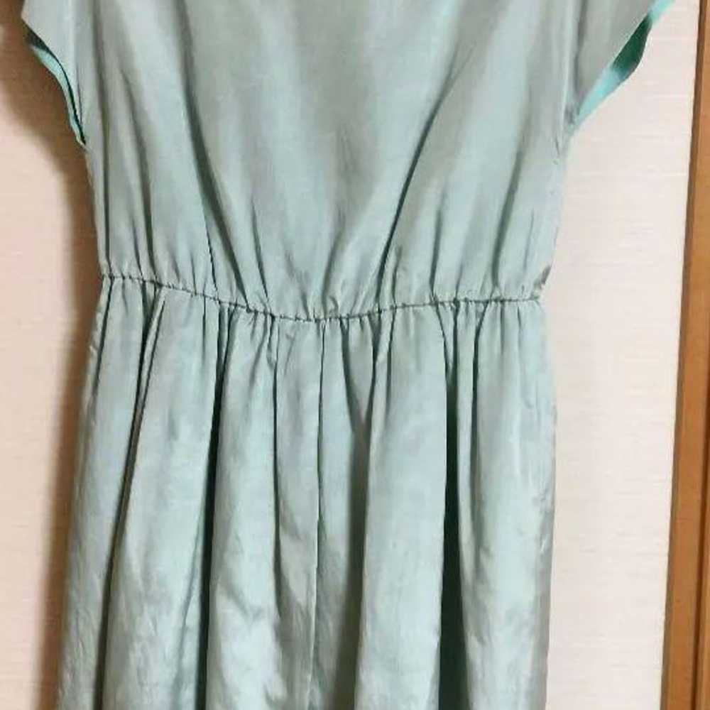 【Like New】Silk Mint Green Short Sleeve Knee-Lengt… - image 1