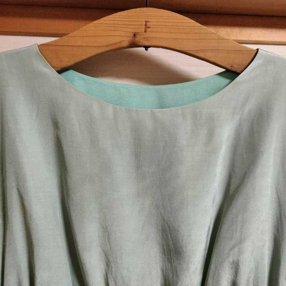 【Like New】Silk Mint Green Short Sleeve Knee-Lengt… - image 2