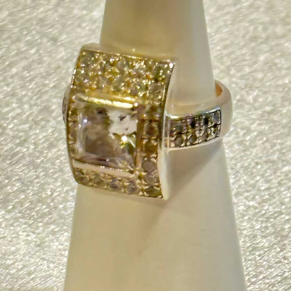 Sterling Silver & CZ Statement Ring - image 3