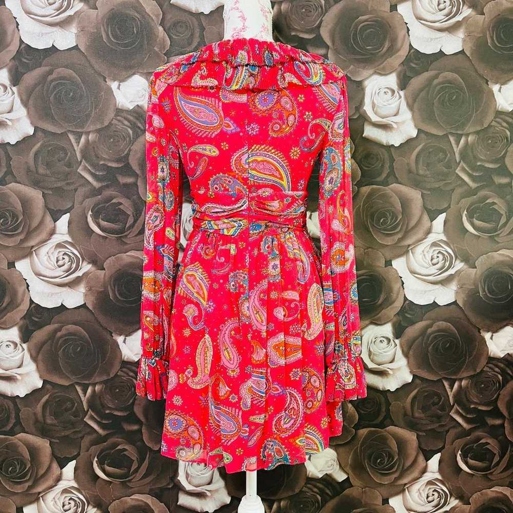 Betsy Johnson Paisley Print Silk Dress - image 3