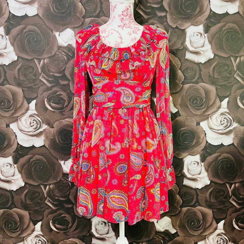 Betsy Johnson Paisley Print Silk Dress - image 4