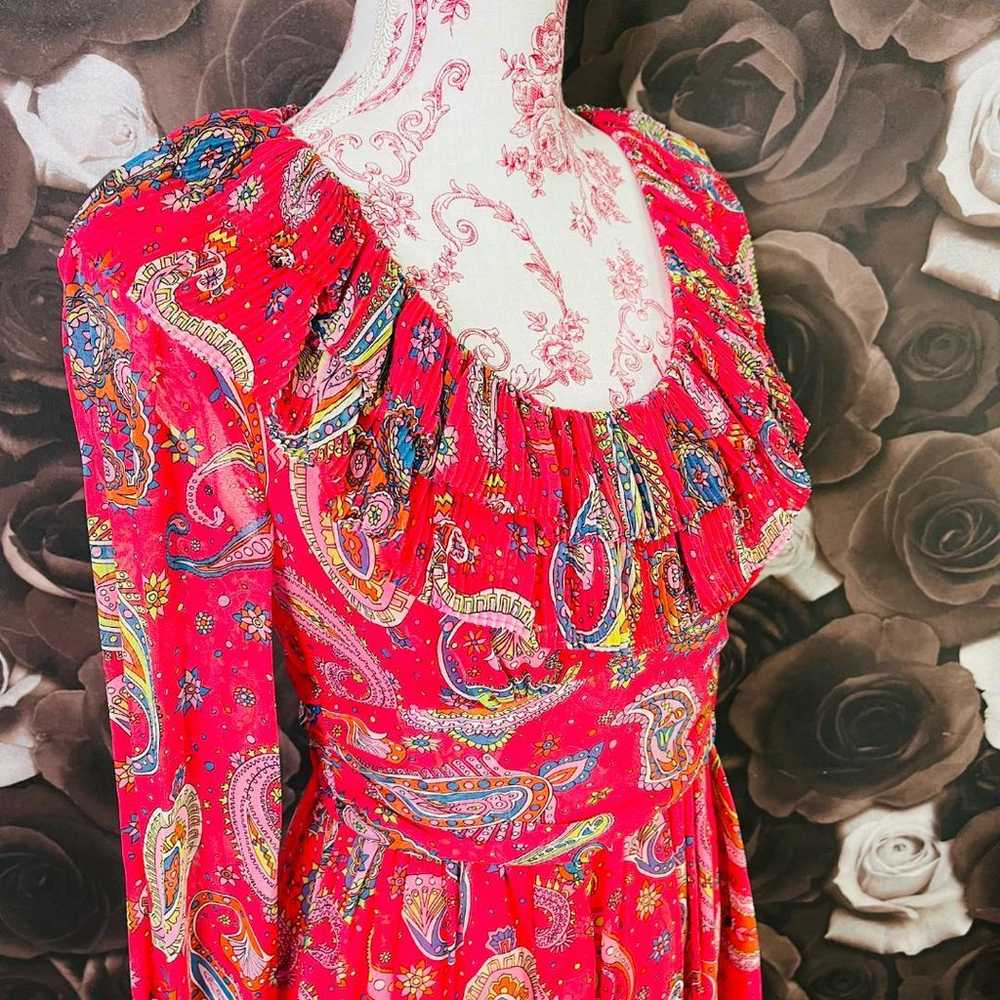 Betsy Johnson Paisley Print Silk Dress - image 8