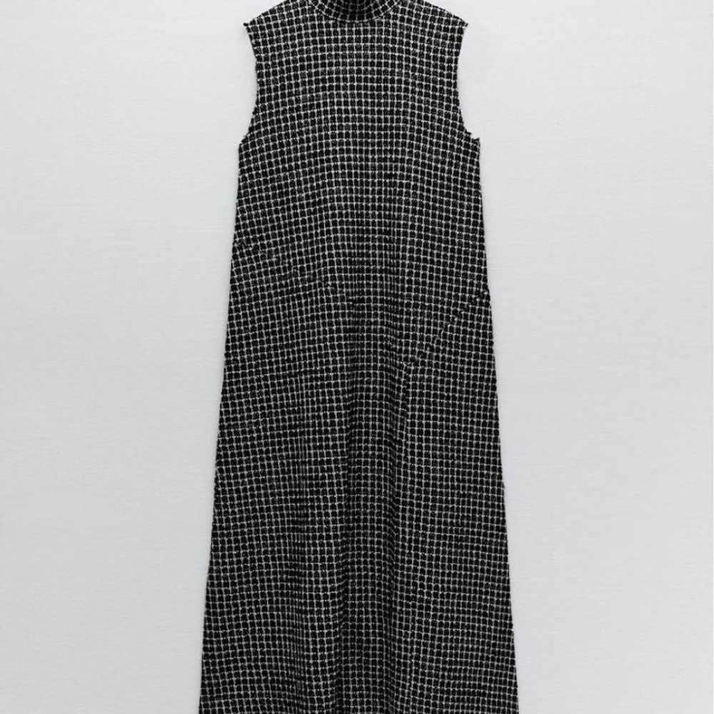 Gingham Knit Dress ZARA Tweed - image 2