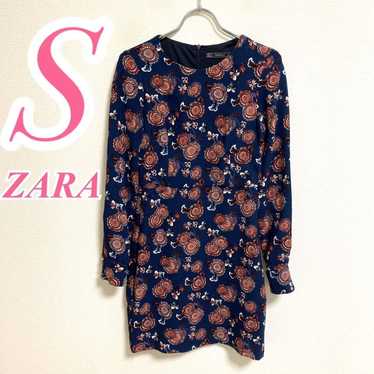 ZARA TRAFALUC Floral Dress Size S Blue Red White