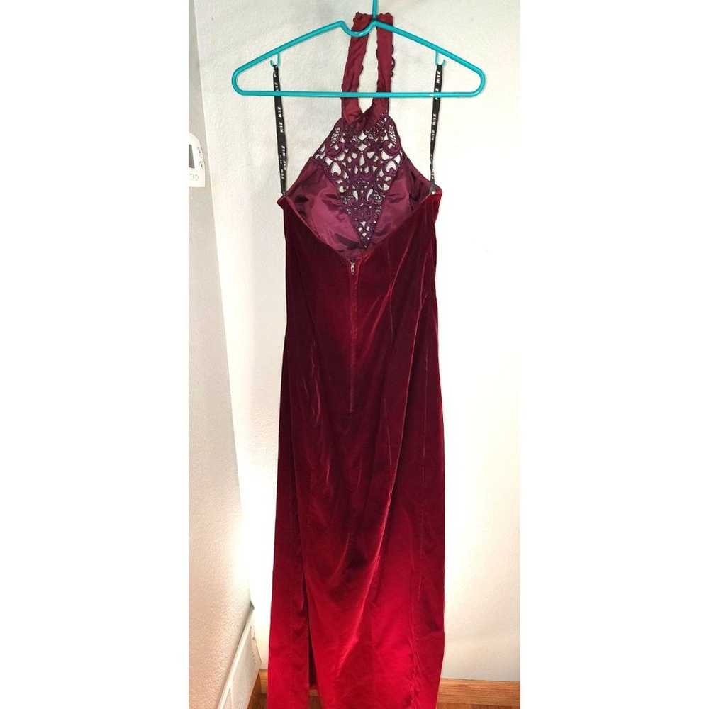 Vintage 90's Zum Zum Dark Red Velvet Formal Dress… - image 3