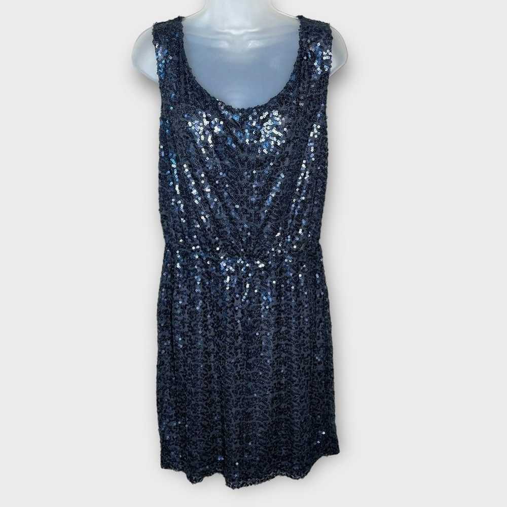 CALVIN KLEIN navy all over sequin short cocktail … - image 1