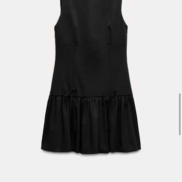 ZARA Short Dress with Ribbon - Black