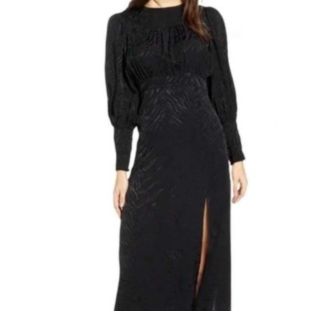 Topshop Women's Goth Long Sleeve Jacquard Midi Dr… - image 1