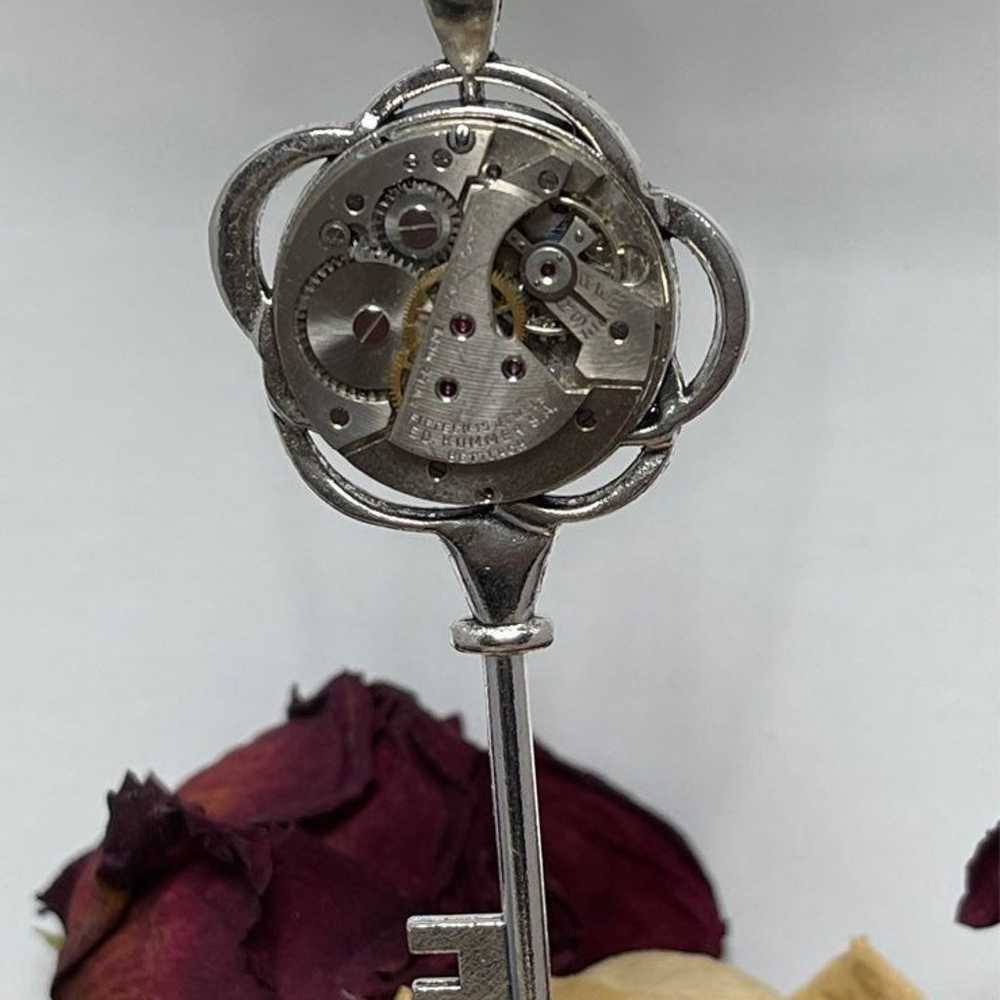 Steampunk Gears & Jewels Skeleton Key Pendant - image 9