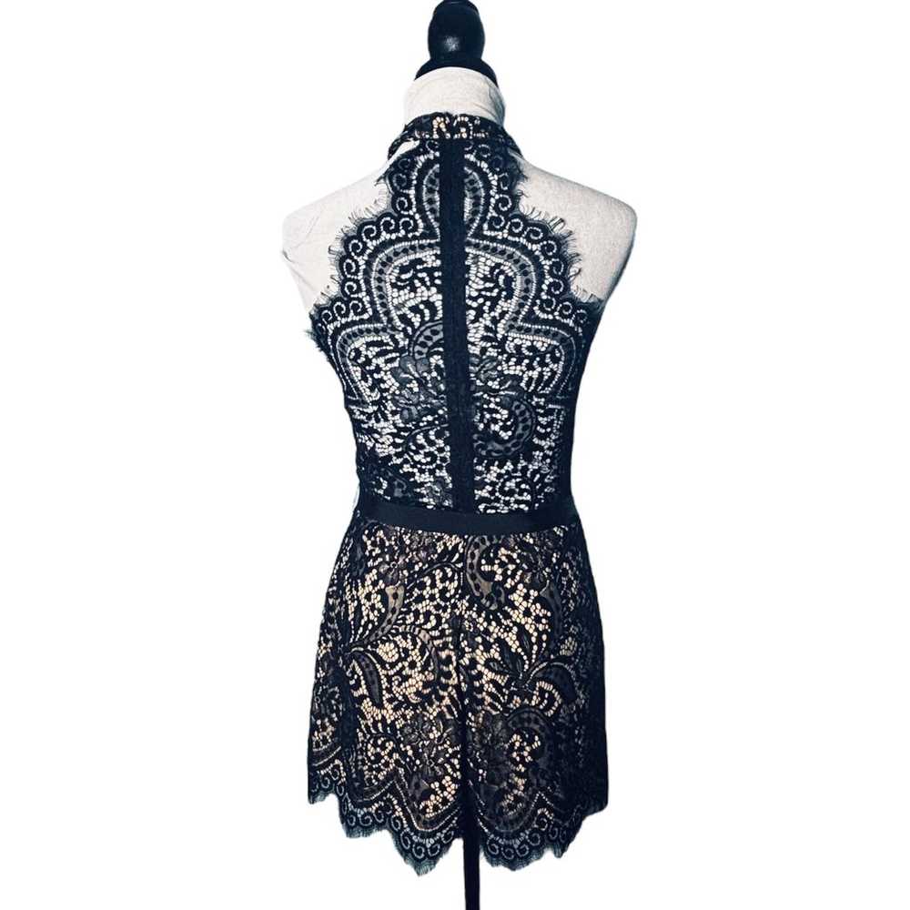 Luxxel Elegant High Neck Lace Romper Black Size M… - image 3