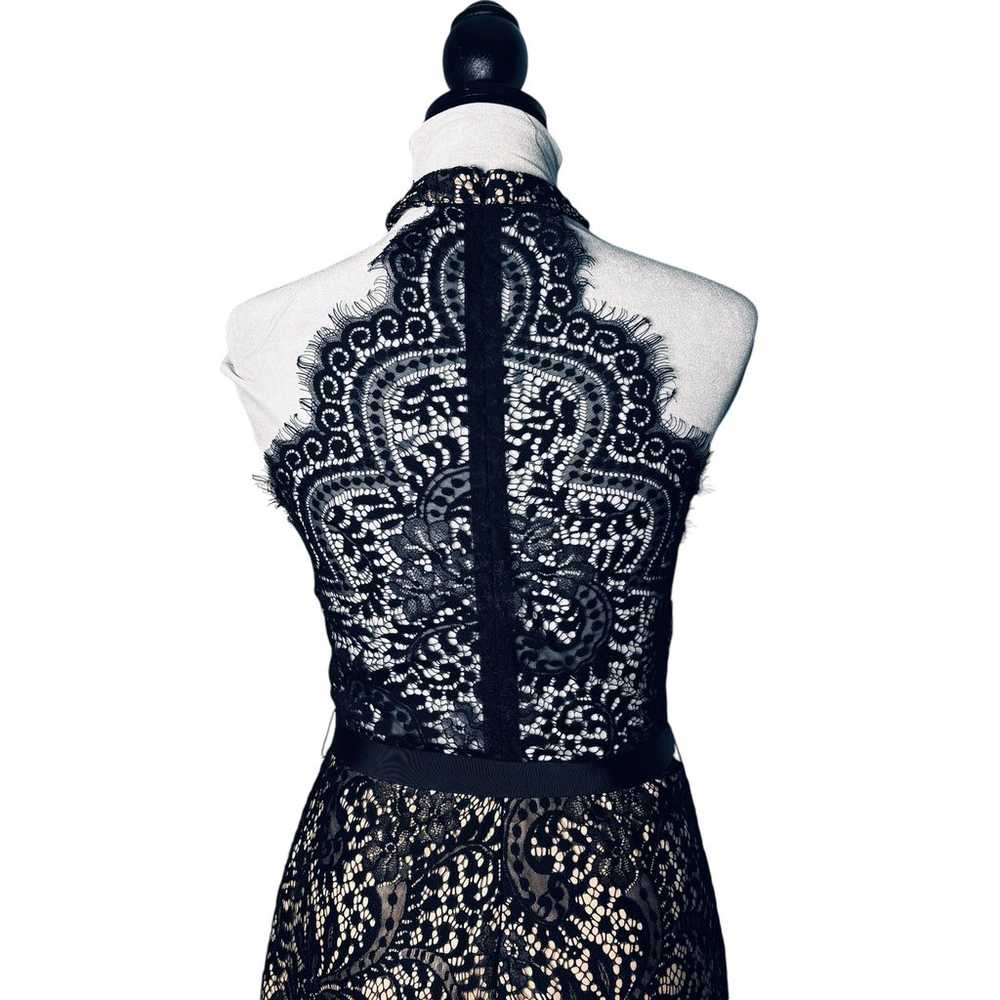 Luxxel Elegant High Neck Lace Romper Black Size M… - image 4