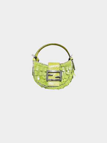 Fendi 2000s Rare Green Sequin and Beaded Mini Croi