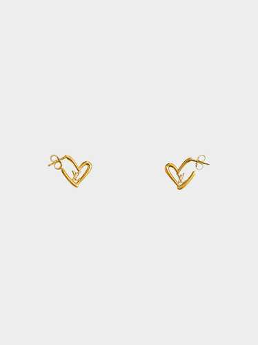 Louis Vuitton 2020s Gold Fall in Love Heart Earrin