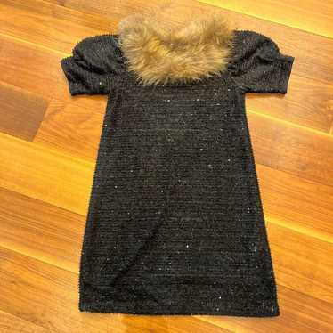 MICHEL KLEIN Black Sequin Dress Size 38 - image 1