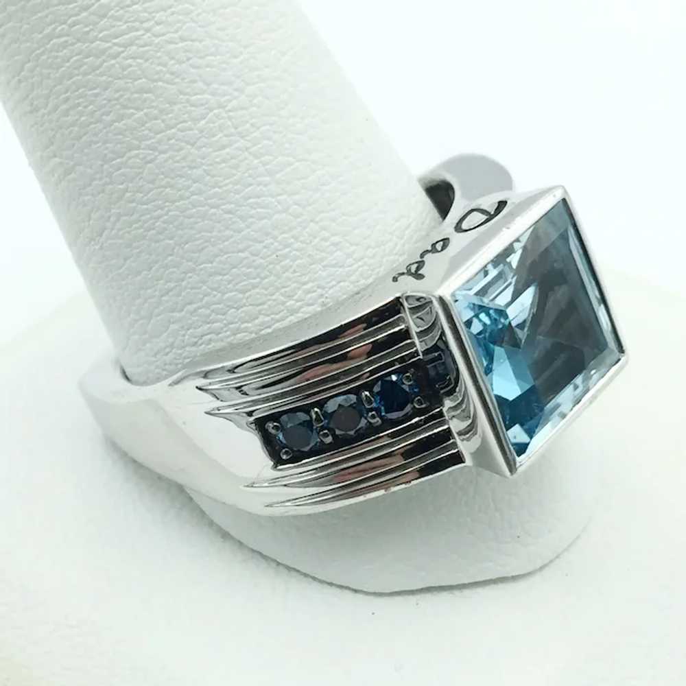 Sterling Silver .30ctw Topaz and Diamond Ring - image 3