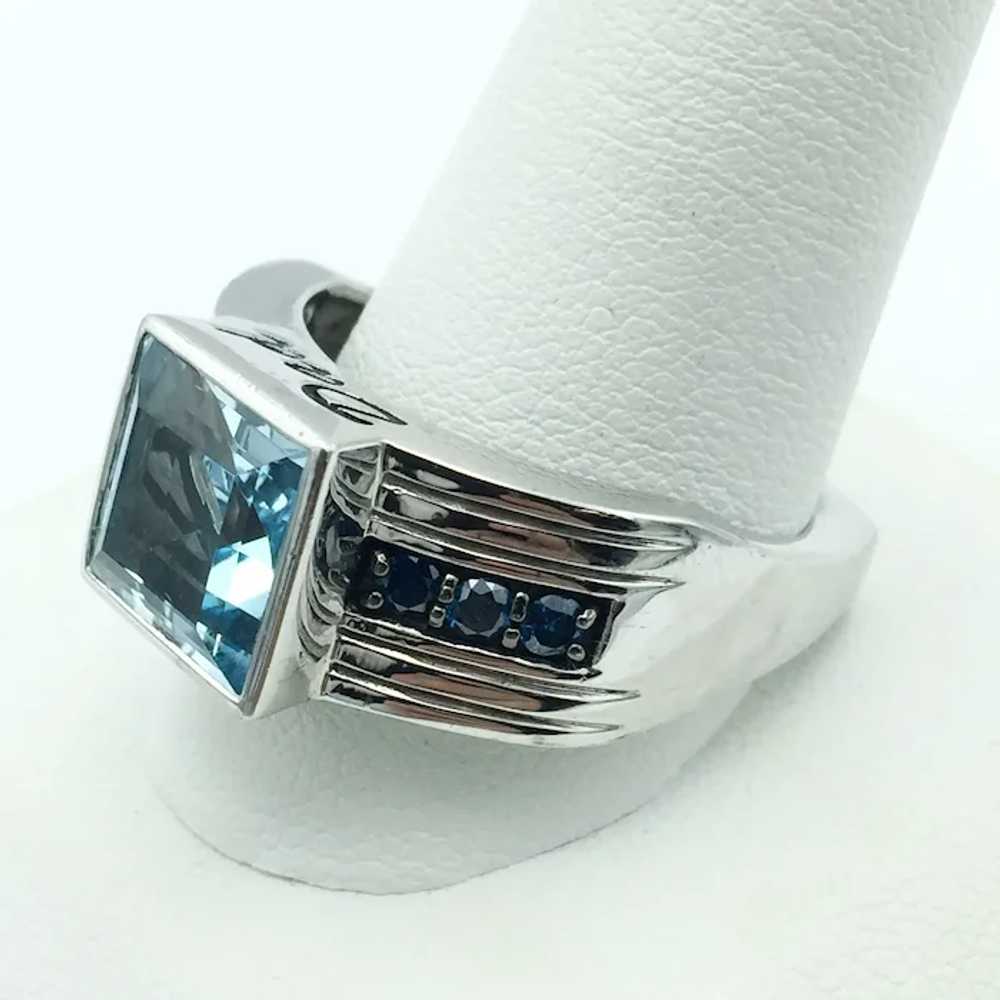 Sterling Silver .30ctw Topaz and Diamond Ring - image 4