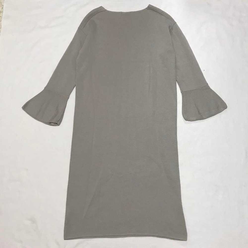 Human Woman Knit Dress Wool V-Neck Flared Sleeves… - image 4