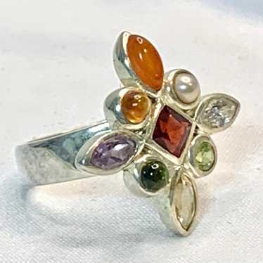 Sterling Silver 925 Multi-Stone Amethyst Citrine … - image 1