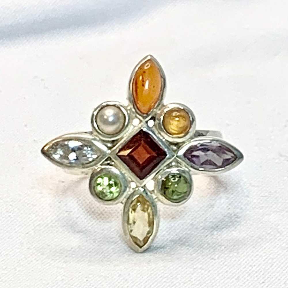 Sterling Silver 925 Multi-Stone Amethyst Citrine … - image 2