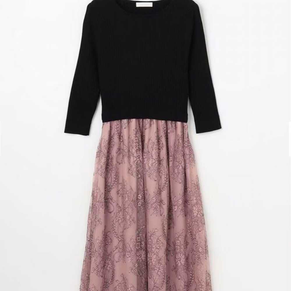 any SiS 【Washable】 Lace Skirt Docking Dress Black… - image 3