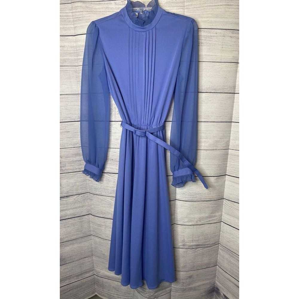 Vintage Amy-Deb periwinkle belted dress size 12 -… - image 1