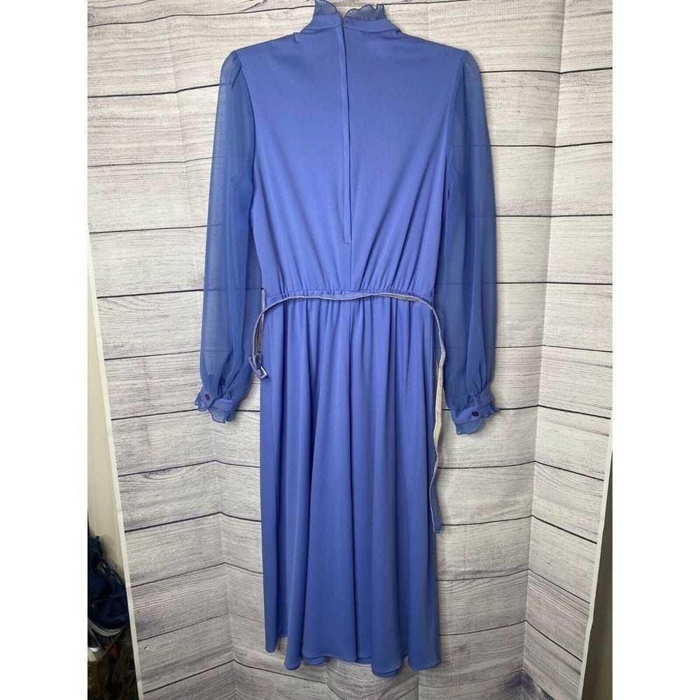 Vintage Amy-Deb periwinkle belted dress size 12 -… - image 3