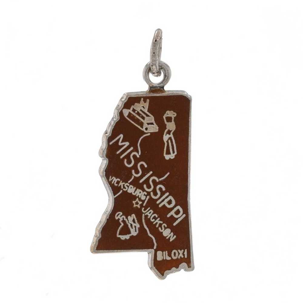 Sterling Silver Vintage Mississippi State Charm 9… - image 1