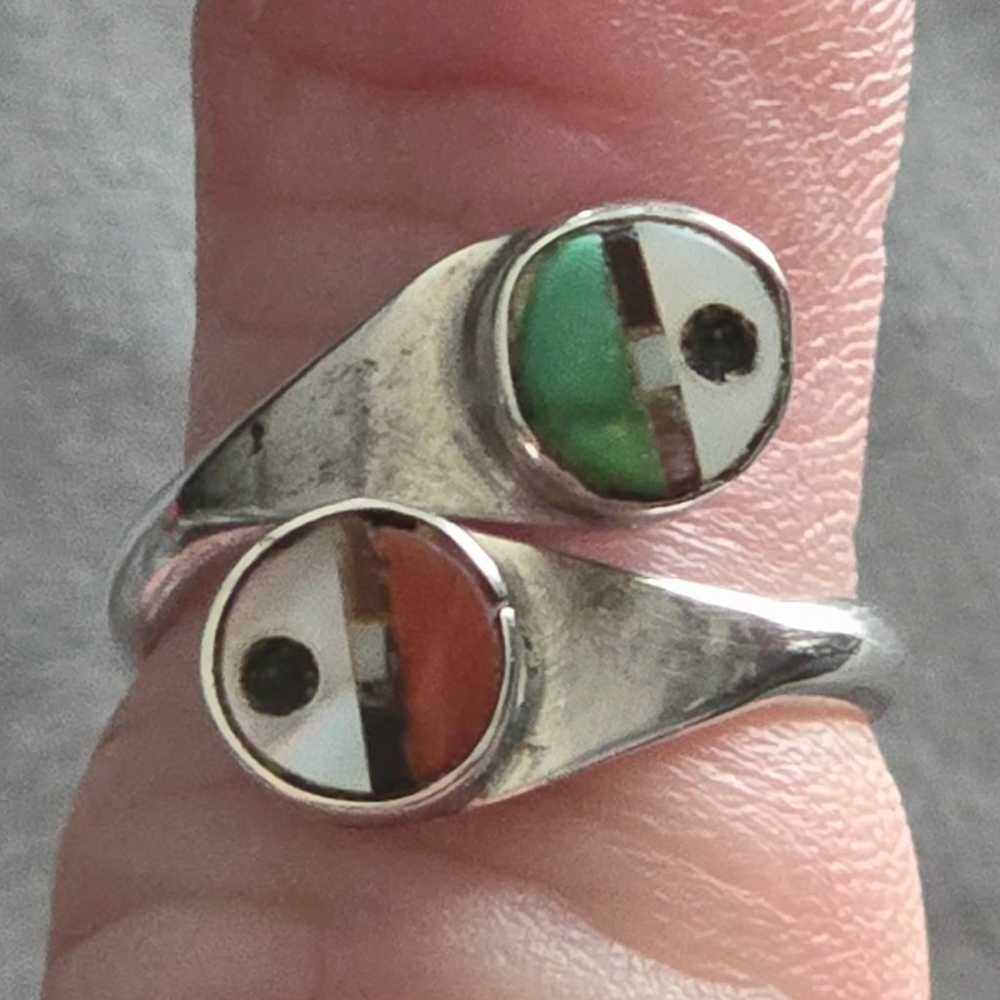 Vintage Sterling Zuni Sunface Ring - image 2