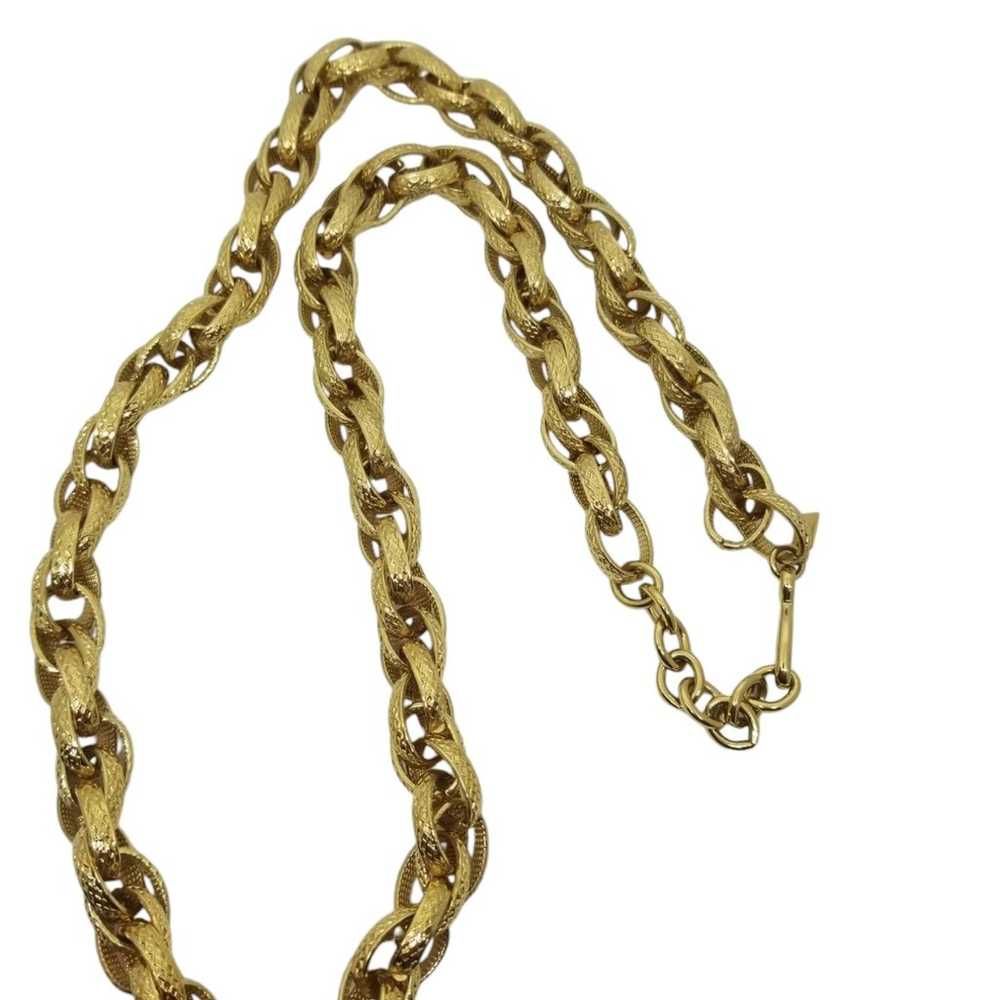 MONET VINTAGE 80s TEXTURED GOLDTONE CHUNKY CHAIN … - image 3