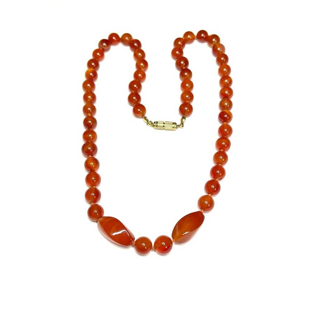 Vintage Necklace Carnelian Genuine Gemstone Vtg C… - image 2