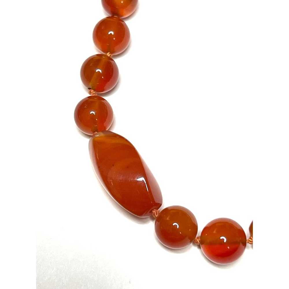 Vintage Necklace Carnelian Genuine Gemstone Vtg C… - image 3