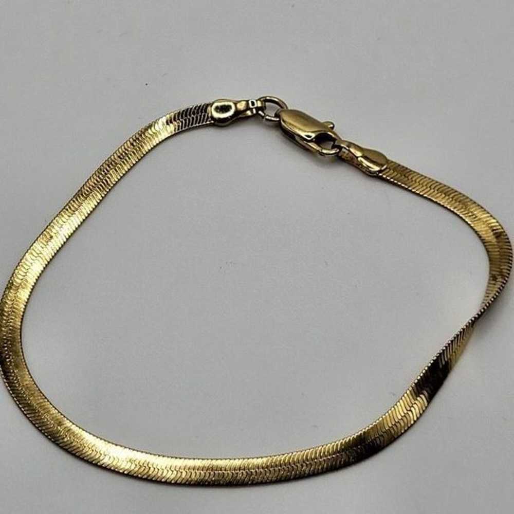 High Quality Gold Snake Chain Bracelet small 6.75" - image 2