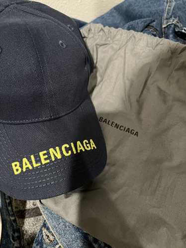 Balenciaga Balenciaga navy brim logo cap size larg