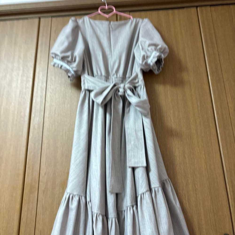 Gray Short Sleeve Tiered Long Dress - image 2